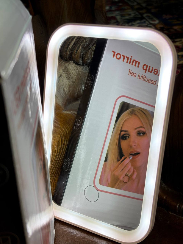 LED lighted makeup mirror