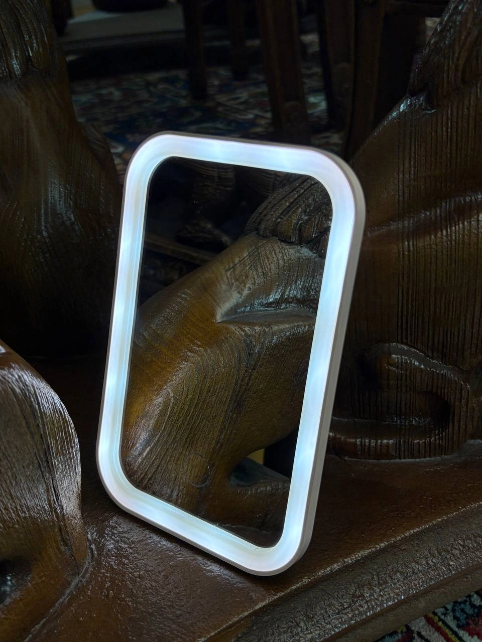 LED lighted makeup mirror